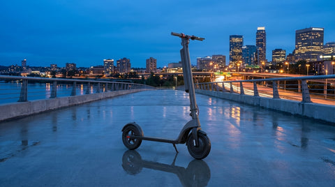 VelociTech 350W Pro Scooter Removable Battery - lifestyle product photography