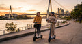 VelociTech Electric Scooter with Pet Basket - lifestyle family scooter persona