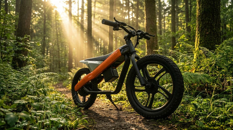 VelociTech 300W Electric Dirt Bike for Kids 8+ - lifestyle view 3