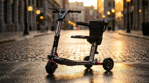 VelociTech Sport Folding Mobility Scooter - lifestyle product photography