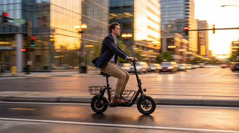 VelociTech Electric Scooter with Pet Basket - alternate view