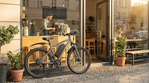 VelociTech 720W Urban Electric Bike 26" - lifestyle product photography