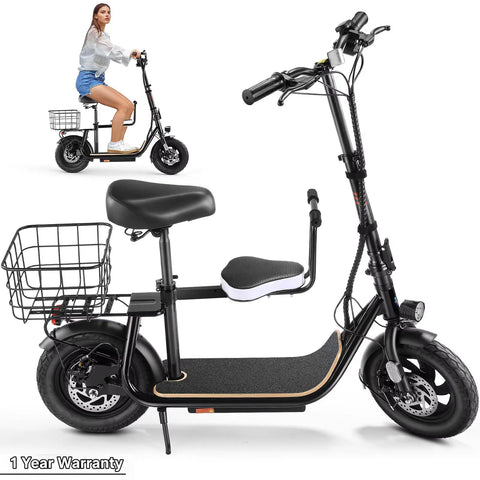 VelociTech 819W Family Electric Scooter with Seat - alternate view