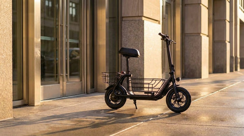 VelociTech Electric Scooter with Pet Basket - lifestyle view 3