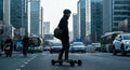 VelociTech V6 Pro Electric Skateboard 500W - lifestyle action photography